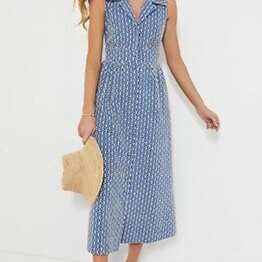 NEW Tuckernuck Pomander Place Blue eyelet Noelle dress sleeveless white Maxi mid - Picture 6 of 7